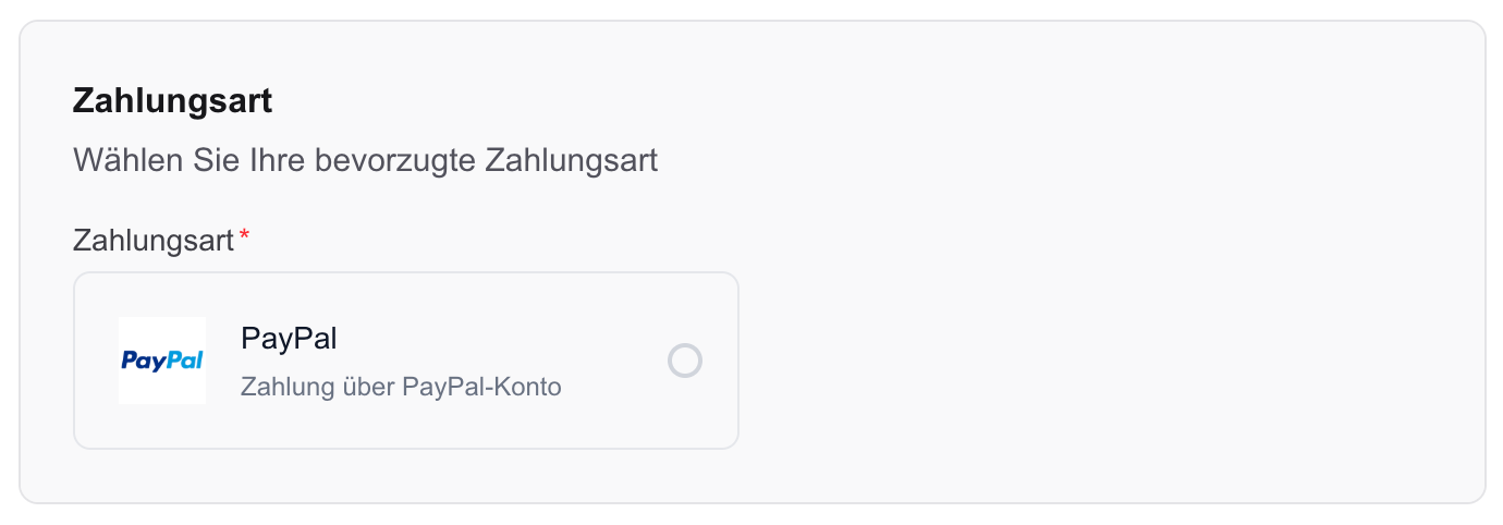 Biete Zahlungen per PayPal an